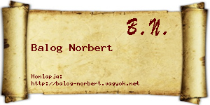 Balog Norbert névjegykártya