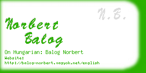 norbert balog business card